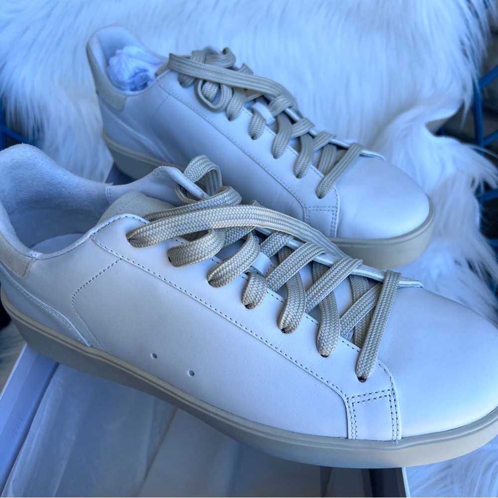 Vince Men's Travis Leather Low-Top Sneakers New White Size 9 $280